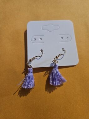 Lavender Tassel Drop Earrings - Lightweight Women’s Jewelry